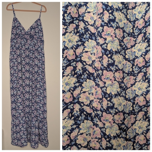 Skies Are Blue Cutout Back Maxi Floral Ruffled Dress Size Large NWT - Picture 4 of 14